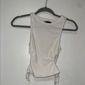 Zara white crop tie top